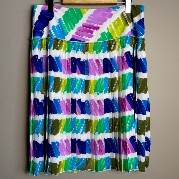 Lord & Taylor 424 Fifth Women's 8 Accordion Pleated Rainbow Skirt Festival Artsy - Picture 1 of 14